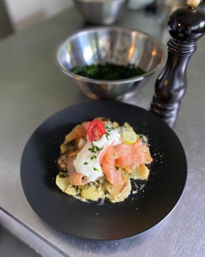 Kartoffelgratin mit Lachs